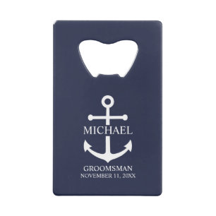 Nautical Navy Blue Anchor Personalised Groomsmen