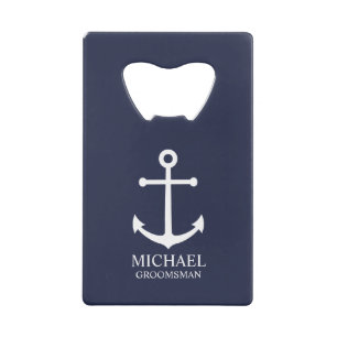Nautical Navy Blue Anchor Personalised Groomsmen