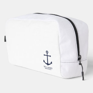 Nautical Navy Blue Anchor Personalised Groomsmen Dopp Kit