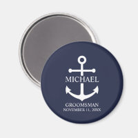 Nautical Navy Blue Anchor Personalised Groomsmen