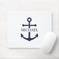 Nautical Navy Blue Anchor Personalised Name