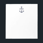 Nautical Navy Blue Anchor Personalised Name Notepad<br><div class="desc">This personalised gift features a navy blue anchor design with custom name in a classic navy serif font.

A thoughtful nautical gift idea for any special occasion.</div>