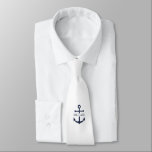 Nautical Navy Blue Anchor Personalised Name Tie<br><div class="desc">This personalised gift features a navy blue anchor design with custom name in a classic navy serif font.

A thoughtful nautical gift idea for dad on Father’s Day,  thank you gift for groomsmen,  or a unique present for any special occasion.</div>