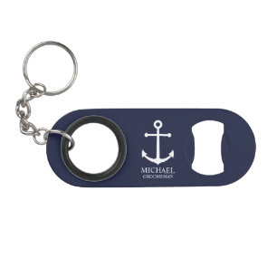 Nautical Navy Blue Anchor Personalized Groomsmen