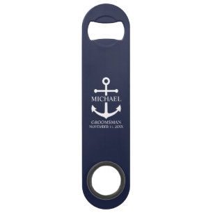 Nautical Navy Blue Anchor Personalized Groomsmen