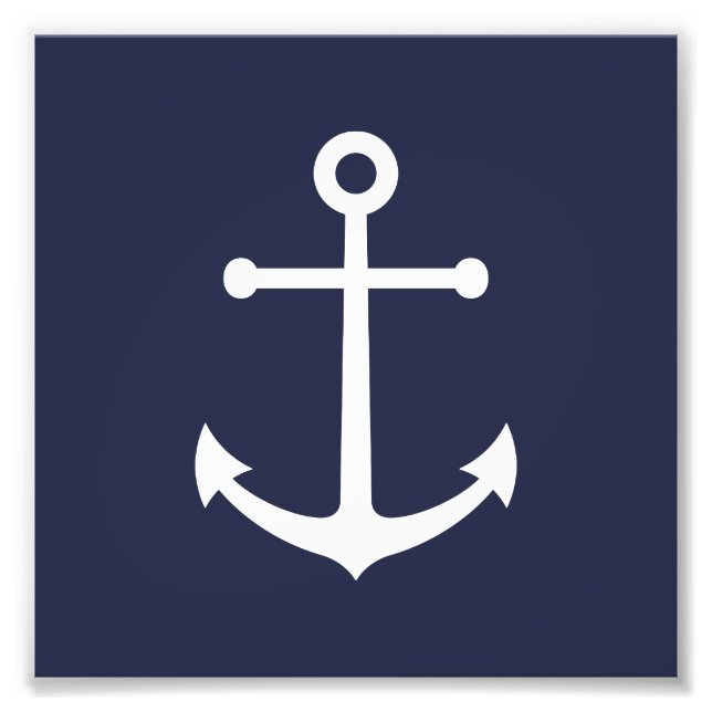Nautical Navy Blue Anchor Photo Print (Front)