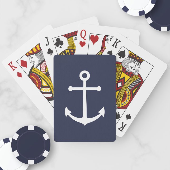 Nautical Navy Blue Anchor Playing Cards (Creator Uploaded)