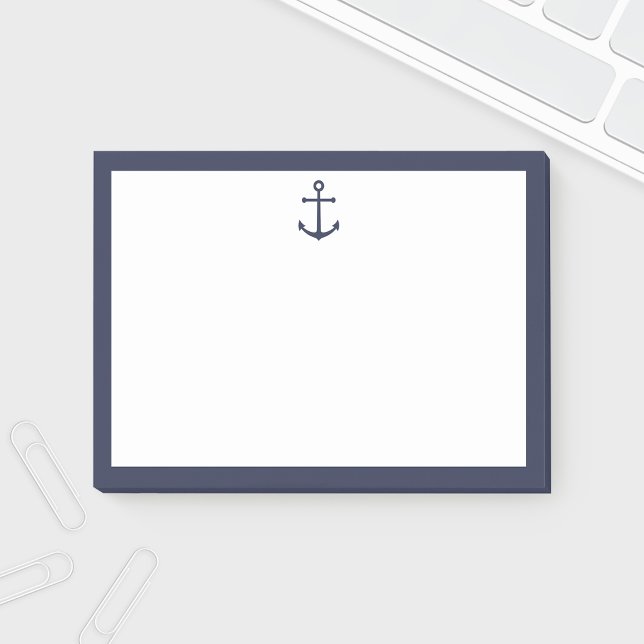 Nautical Navy Blue Anchor Post-it Notes (Creator Uploaded)