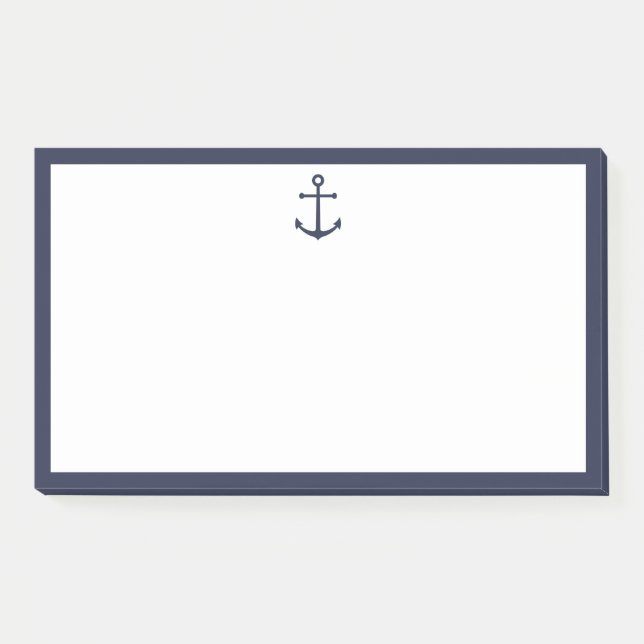 Nautical Navy Blue Anchor Post-it Notes (Front)