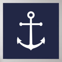 Nautical Navy Blue Anchor