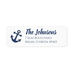 Nautical Navy Blue Anchor Return