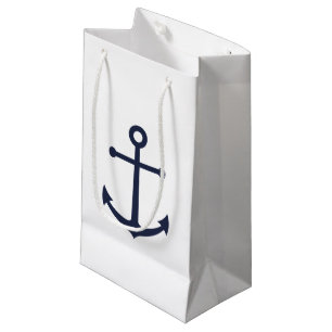 Nautical Navy Blue Anchor Small Gift Bag