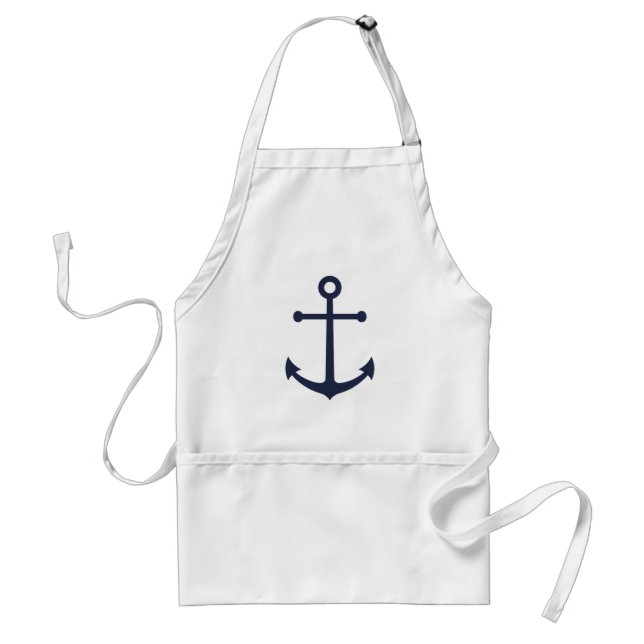 Nautical Navy Blue Anchor Standard Apron (Front)