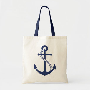Nautical Navy Blue Anchor Tote Bag