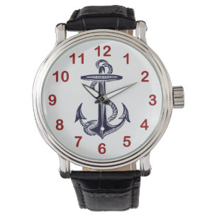 Nautical Navy Blue Anchor Watch