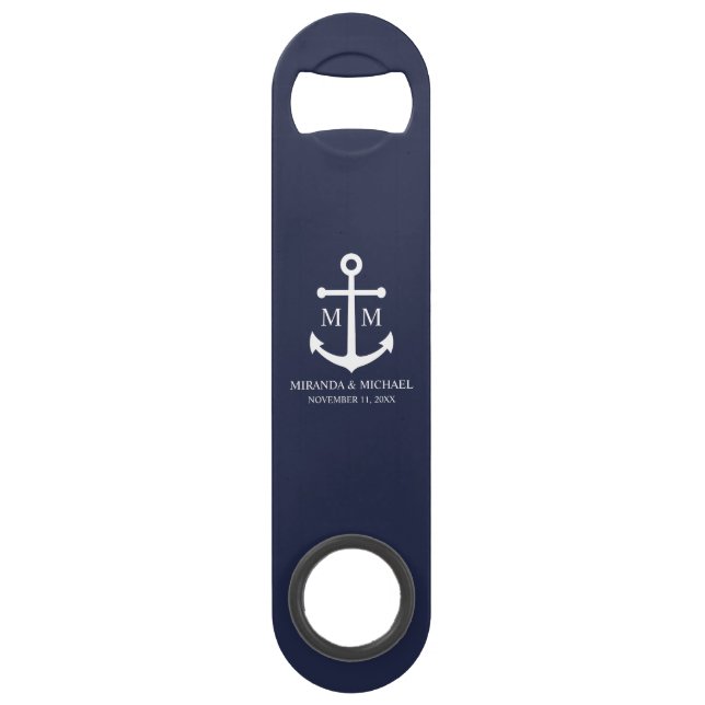 Nautical Navy Blue Anchor Wedding (Front)