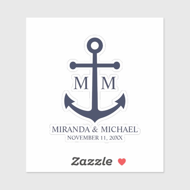 Nautical Navy Blue Anchor Wedding (Sheet)