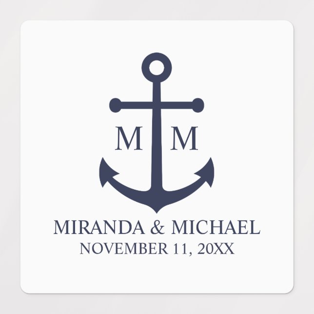 Nautical Navy Blue Anchor Wedding (Design 1)