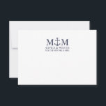 Nautical Navy Blue Anchor Wedding Advice Card<br><div class="desc">Add a stylish touch to your nautical wedding with this classic navy blue anchor wedding advice and wishes card. Designed with a navy blue anchor illustration, it features personalised bride and groom monogram, custom text in a navy blue serif font on a white background. Ideal for nautical or beach-themed weddings,...</div>