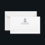 Nautical Navy Blue Anchor Wedding Advice Card<br><div class="desc">Add a stylish touch to your nautical wedding with this classic navy blue anchor wedding advice and wishes card. Designed with a navy blue anchor illustration, it features personalised bride and groom monogram, custom text in a navy blue serif font on a white background. Ideal for nautical or beach-themed weddings,...</div>