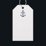 Nautical Navy Blue Anchor Wedding Advice Card Gift Tags<br><div class="desc">Add a stylish touch to your nautical wedding with this classic navy blue anchor wedding advice and wishes card. Designed with a navy blue anchor illustration, it features personalised bride and groom monogram, custom text in a navy blue serif font on a white background. Ideal for nautical or beach-themed weddings,...</div>
