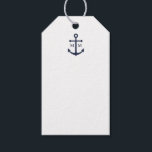 Nautical Navy Blue Anchor Wedding Advice Card Gift Tags<br><div class="desc">Add a stylish touch to your nautical wedding with this classic navy blue anchor wedding advice and wishes card. Designed with a navy blue anchor illustration, it features personalised bride and groom monogram, custom text in a navy blue serif font on a white background. Ideal for nautical or beach-themed weddings,...</div>