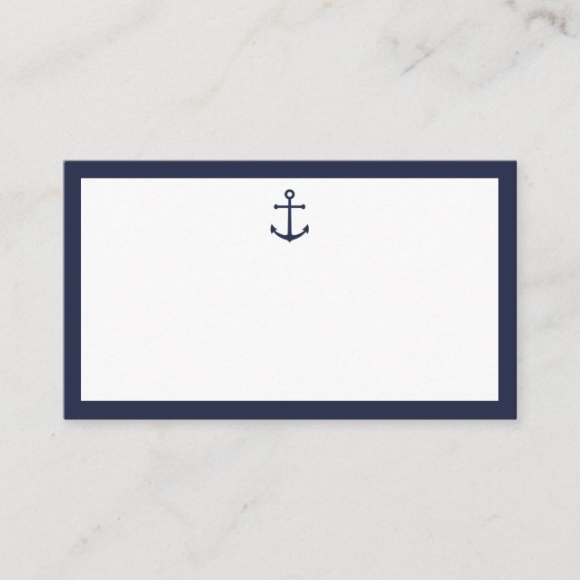 Nautical Navy Blue Anchor Wedding Advice&Wishes Advice Card (Front)