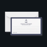 Nautical Navy Blue Anchor Wedding Advice&Wishes Advice Card<br><div class="desc">Modern Nautical Navy Blue Anchor Wedding Advice and Wishes Card
featuring navy blue anchor with title in navy blue modern sans serif font on white background with navy blue border.

Perfect for wedding,  baby shower,  birthday party,  bridal shower,  bachelorette party and any special occasions.</div>