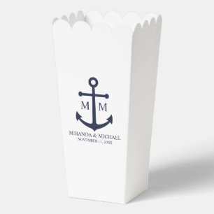 Nautical Navy Blue Anchor Wedding Favour Box