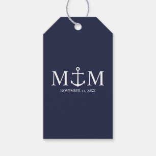 Nautical Navy Blue Anchor Wedding Gift Tags