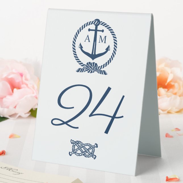Nautical Navy Blue Anchor Wedding Monogram (In SItu (Wedding))