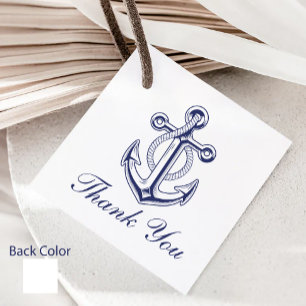 Nautical Navy Blue Anchor Wedding Thank You Favour Tags