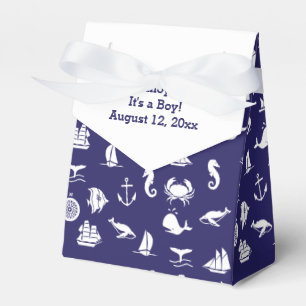 Nautical Navy Blue Baby Shower Favour Boxes