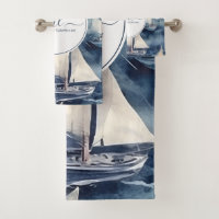 Nautical navy blue boat monogram