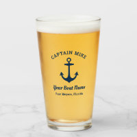 Nautical Navy Blue Custom Captain Boat Name