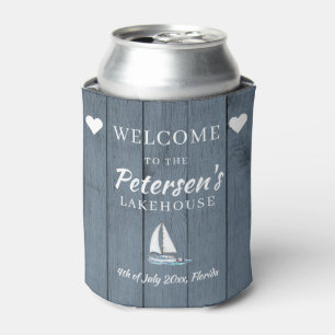 Nautical navy blue custom family lake house party can cooler