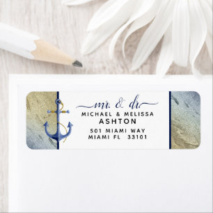 #Nautical Navy Blue Gold Modern Script Wedding