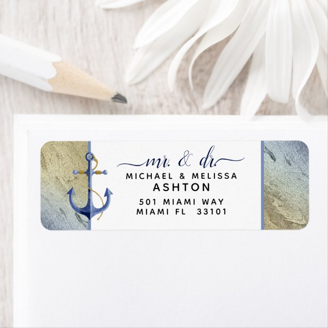 #Nautical Navy Blue Gold Watercolor Event Wedding (Insitu)