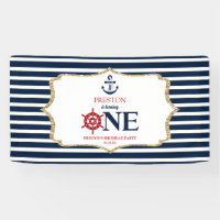 Nautical Navy Blue ONE First 1st Birthday Party