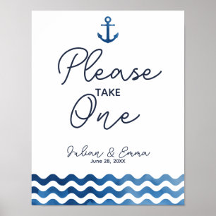 Nautical Navy Blue Please take one print