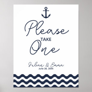 Nautical Navy Blue Please take one print favour