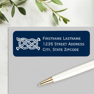 Nautical Navy Blue Rope Knot Address