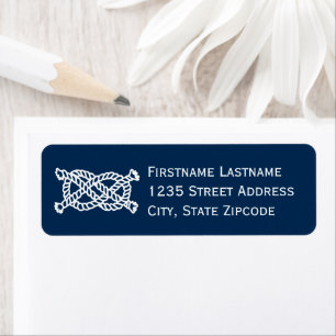 Nautical Navy Blue Rope Knot Address