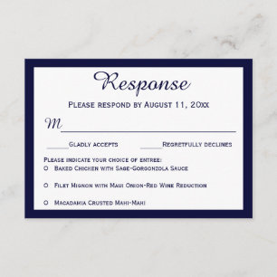 Nautical Navy Blue Sailboat Wedding RSVP Cards