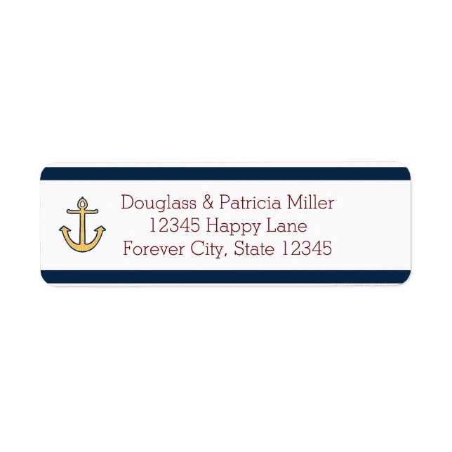 Nautical Navy Blue Stripes Anchor (Front)