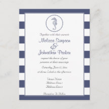 Nautical Navy Blue Stripes | Seahorse