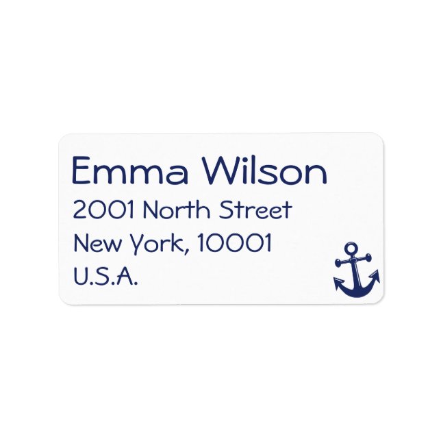 Nautical Navy Blue Wedding Address Labels (Front)
