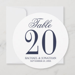 Nautical Navy Blue Wedding Circle Table Number