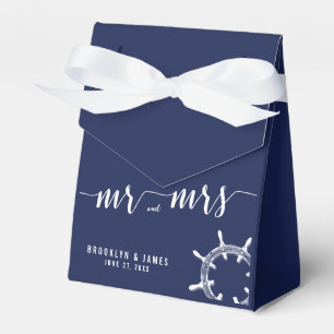 Nautical Navy Blue Wedding Favour Boxes Tent