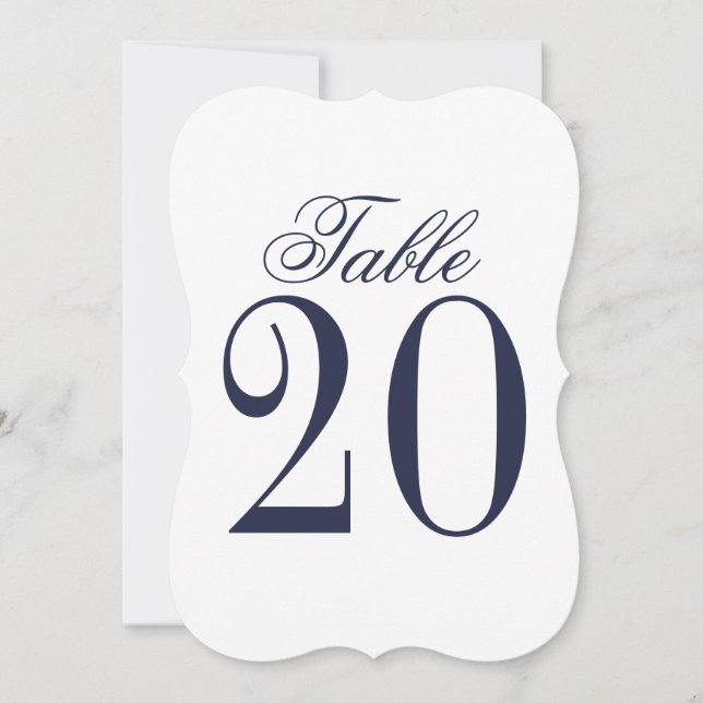 Nautical Navy Blue Wedding Table Number (Front)